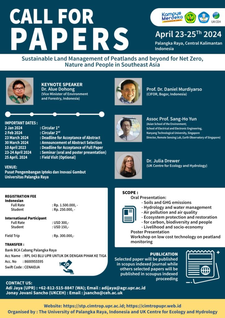 Poster International Seminar on Tropical Peatland Management